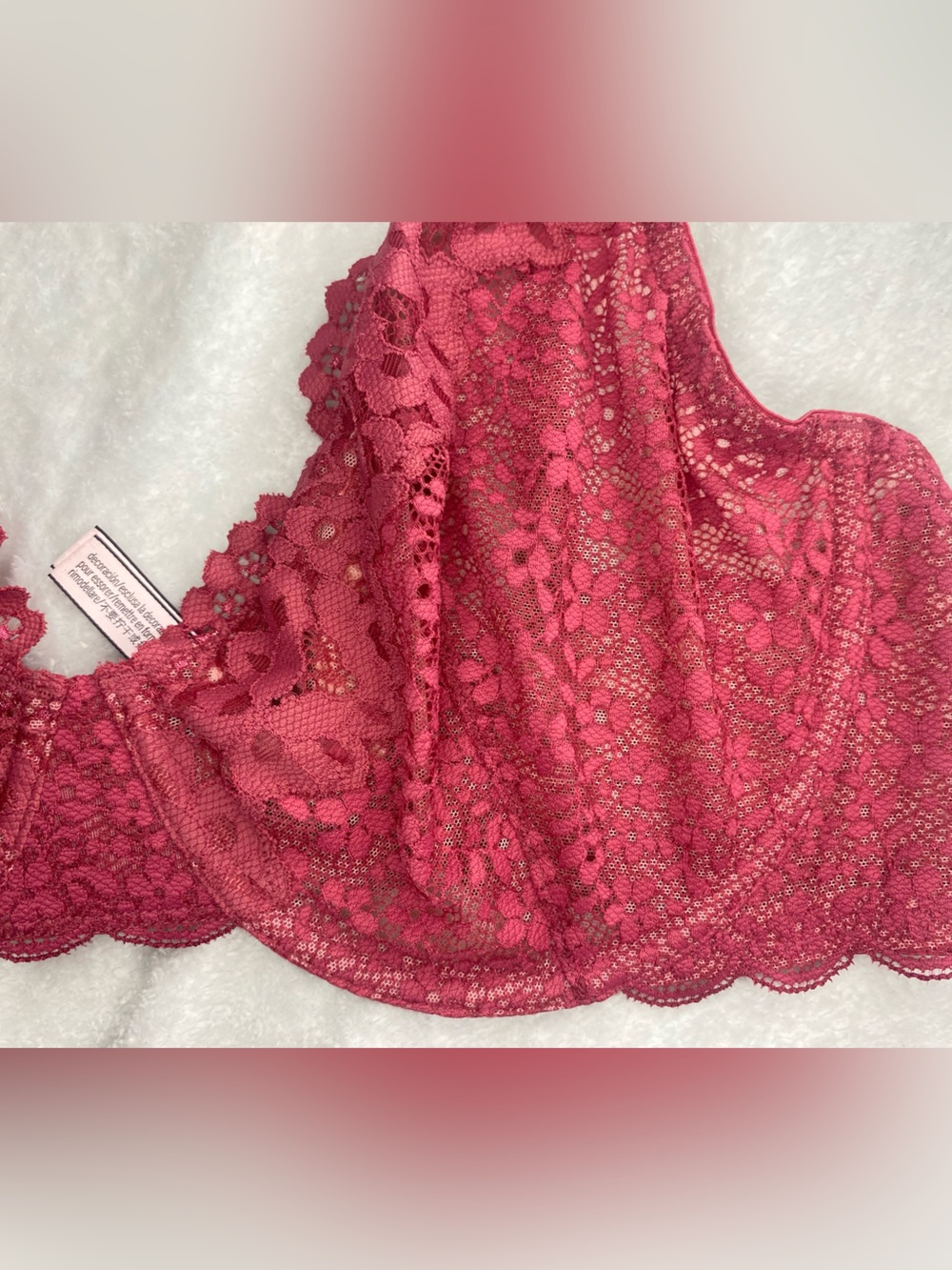 Victoria's Secret unlined Demi bra Lace Underwire Bralette in Deep Rose - Picture 5 of 8